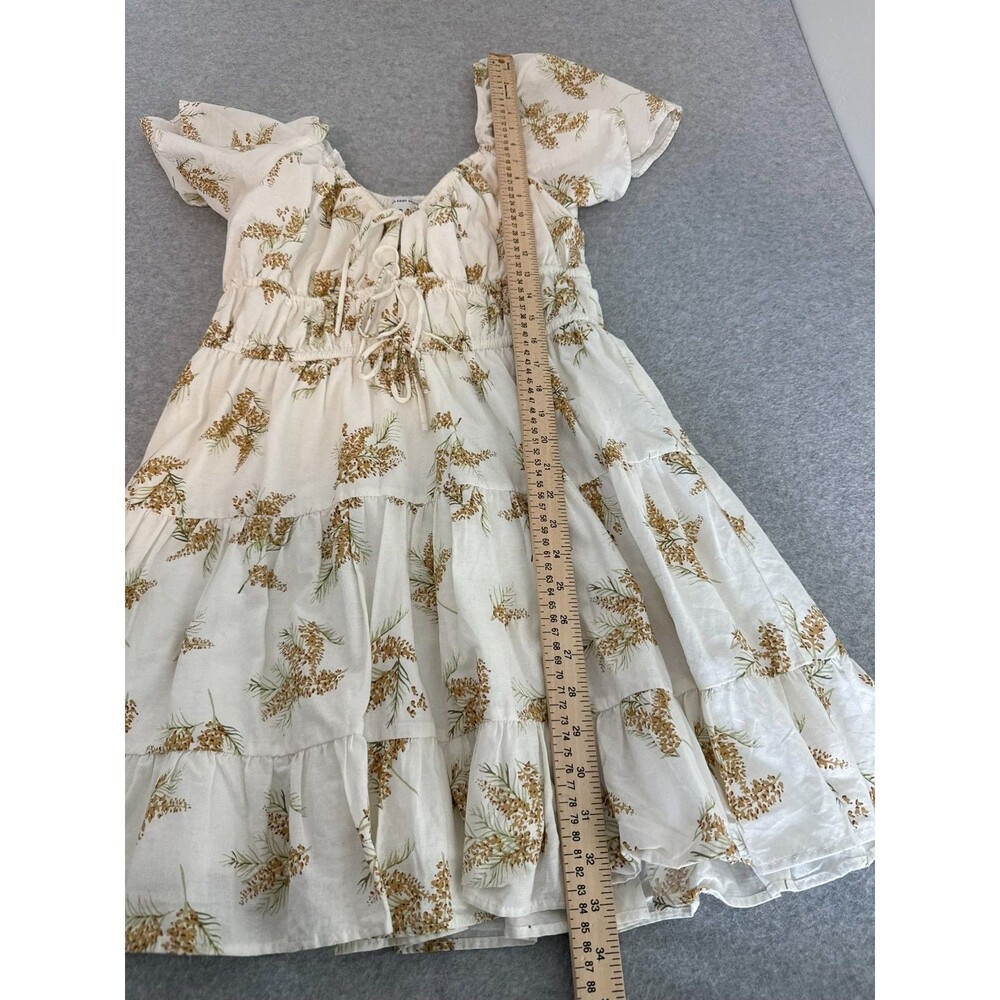 Sabo Skirt Floral Mini Dress Small Ruffled Tiered Babydoll Summer Lined Size S - Picture 9 of 11